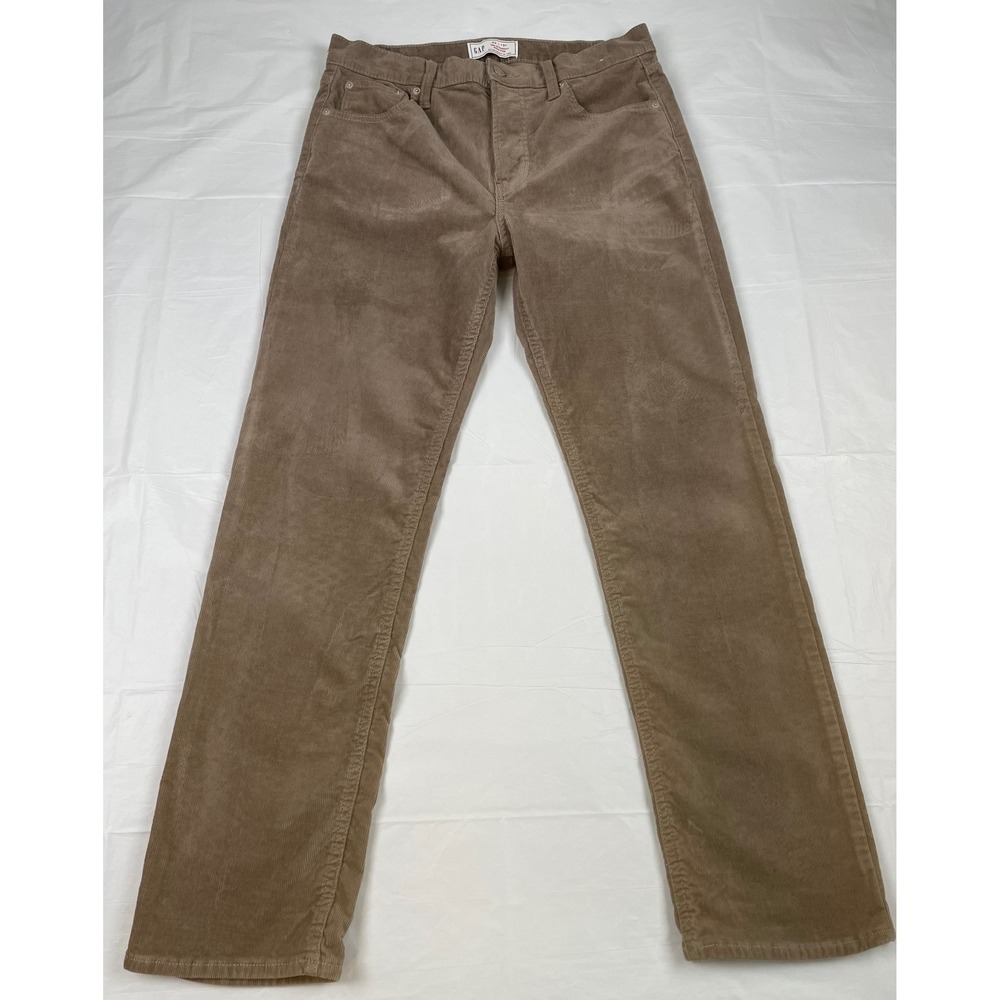 Gap 90s Straight High Rise Corduroy Pants Brown Plymouth Rock 30 10R Casual‎